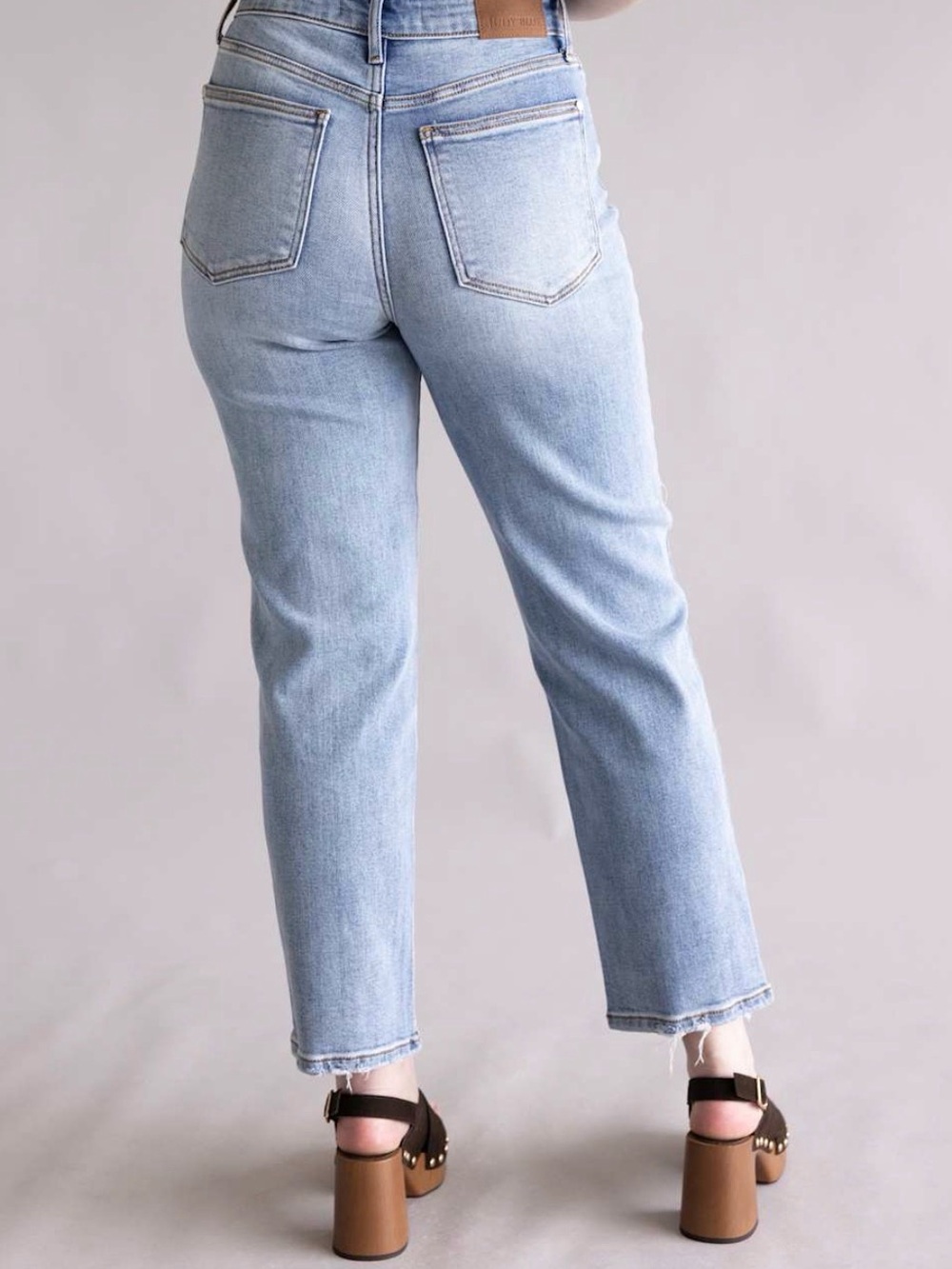Judy Blue High Rise Ankle Straight Denim - Picture 2 of 4